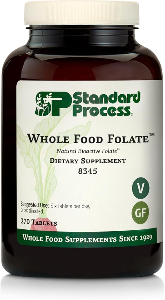 Standard Process Whole Food Folate, Cellular Health Support, 270 Capsules