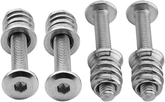 4 Sets 35mm Stainless Hex Neck Screws With M5 Inserts | Bolt-On Guitar Neck Position; 35mm Chamfered Hex Screws; Four Stainless Steel Sets; M5 Inserts Included.