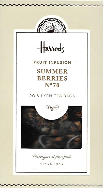 Harrods London. No. 70 Summer Berries, 20 Silken Tea Bags 50g (1 Pack) NEW EDITION Seller Product Id sb70h - USA Stock