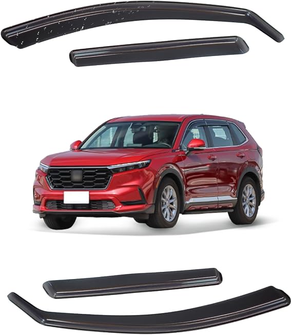 In-Channel Wind Deflector for Honda CR-V MK5 5 Door SUV 2017-2024 Window Visors Sun Rain Guard Vent Weather Shields, Smoke, 4Pcs