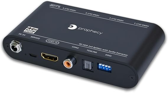 gofanco Prophecy HDMI Splitter 4K60Hz HDR 1x4 (PRO-HDRsplit4P-Aud)