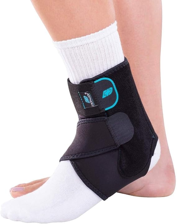 DonJoy DA161AB01-BLK-S, M Stabilizing Ankle Brace, Lightweight Low Profile, Dual Compression Strap for Strain, Sprain, Arthritis, 7.5" to 9.5"