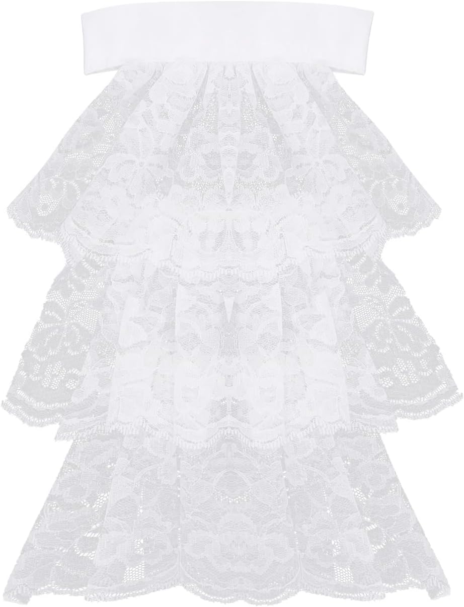 Mens Medieval Victorian Lace Collar Jabot Cuffs Neck tie Pirate Prince Cosplay Colonial Fake Sleeve Costume Accessories