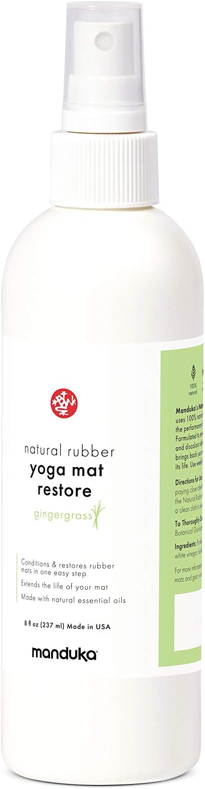 Manduka Yoga Natural Rubber Restore - Condition and Restore, 100% Natural, Essential Oils, Non Irritating, Pet Friendly, Lemongrass, 32oz (946ml)