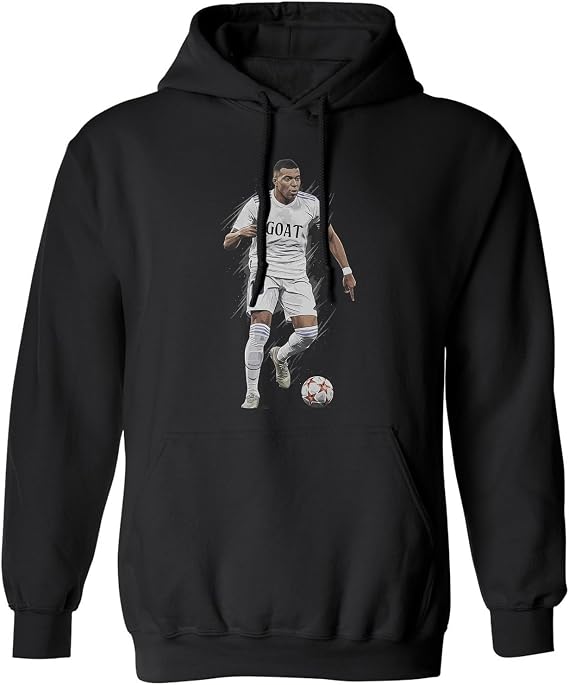 Mbappe Goat Inspired Graphic Madrid 10 Tribute Unisex Hooded Sweatshirt