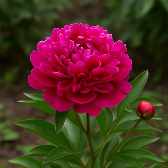 Karl Rosenfield Peony Perennial Roots to Grow Classic Double Magenta Blooms with Lasting Beauty (1 Root)