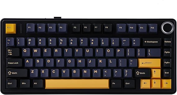 EPOMAKER AULA F75 Wireless Mechanical Gaming Keyboard, 75% Layout with Knob | Creamy Gasekt-Mount with Sound-Dampening, RGB, Hot-Swap, BT/2.4Ghz (Black, Ice Vein Switch)