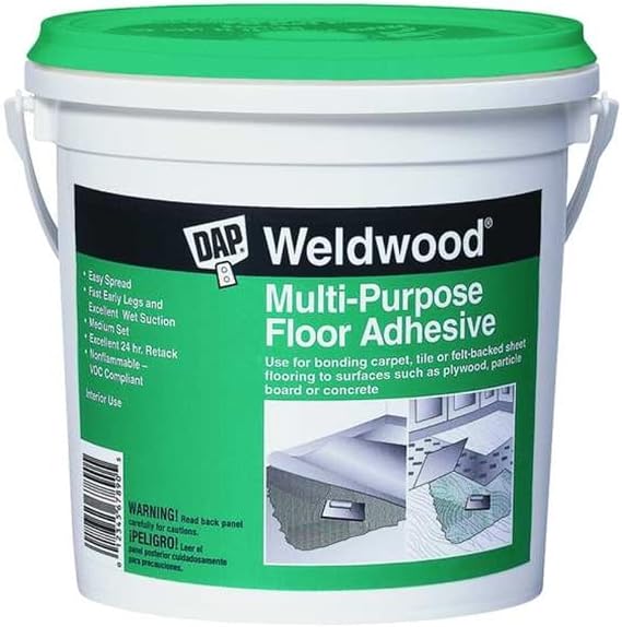 DAP 141 Multi-Purpose Floor Adhesive, 1 Quart, Off-White