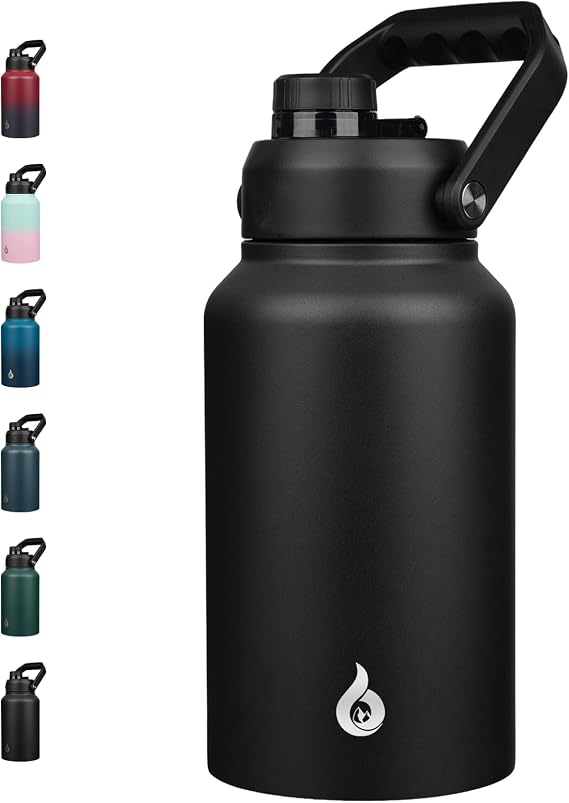 BJPKPK 87oz Insulated Water Bottle, Large Stainless Steel Water Jug | Vacuum Insulated Jug with Rotating Handle & Spout Lid, BPA-Free Leak-Proof Bottle for Camping, Hiking, Gym & Outdoor