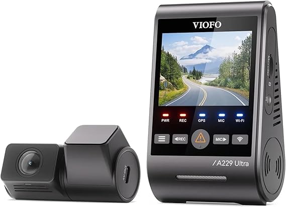Viofo A229 Ultra 2 Kameralı Ön ve Arka 4K+4K Sony Starvis 2 Sensörlü Dual HDR Wi-Fi 6 GPS'li Araç Kamerası