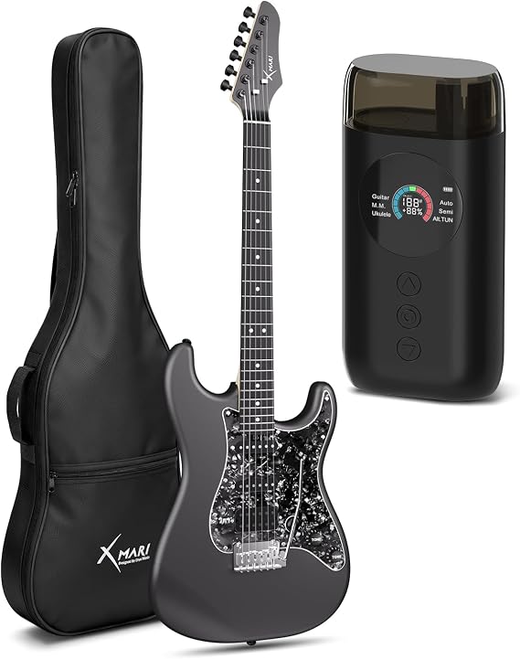 Enya XMARI Smart Electric Guitar with Built-in DSP Effects, 4 Presets, USB-C OTG Recording, Headphone Output, Custom Ceramic Pickups & Enya Smart Automatic Guitar Tuner