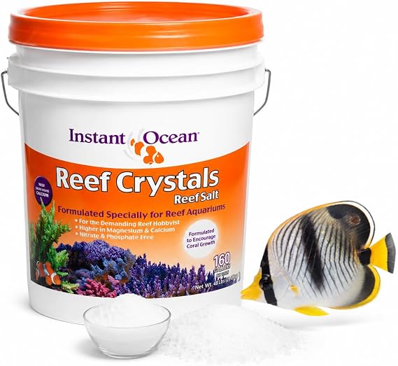 Instant Ocean Reef Crystals Reef Salt For 160 Gallons, Enriched Formulation For Aquariums
