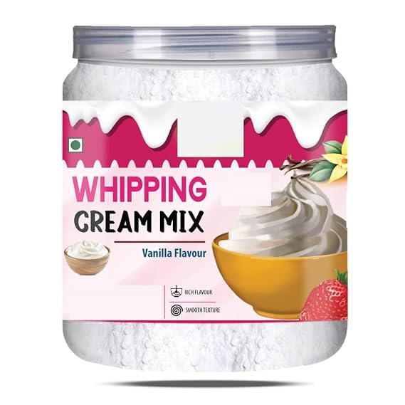 8.81oz Vanilla Flavor Whipping Cream Mix | Smooth Texture for Decorated Cakes, Desserts Topping Powder-250 gram