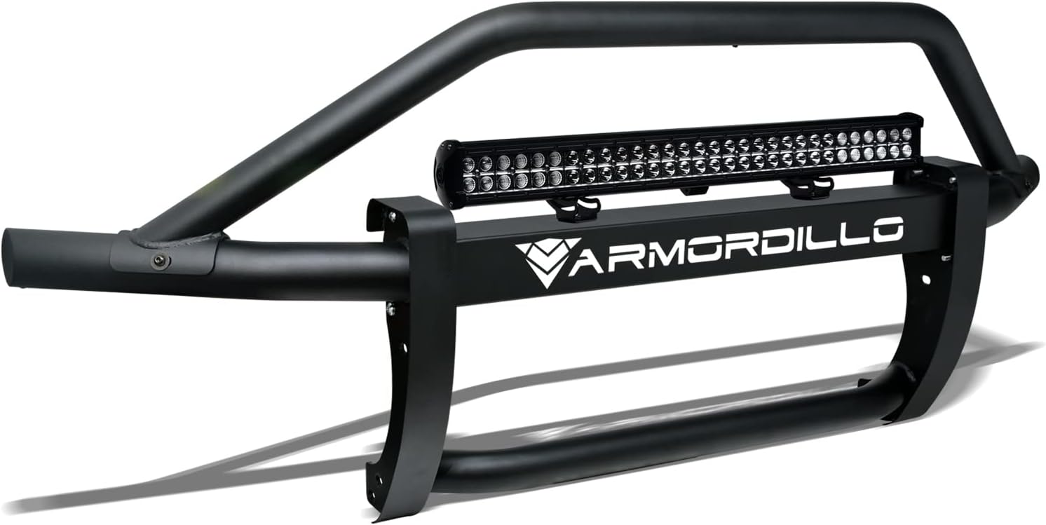 733469489351 Compatible with 2014-2018 Chevy Silverado 15002019 Silverado 1500 LD Steel Pre-Runner Bumper Grille Guard with 32 60x CREE LED Fog Light Bar - Matte Black