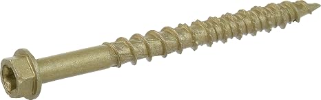 Power Pro 37 Pc Multi-Material Hex Washer Head Screws (1/4" x 2-3/4") | Star/Hex Drive Fastening Screws | No Pre-Drill Hi-Lo Thread Screws for Wood Metal Concrete Drywall Plastic Exterior Use