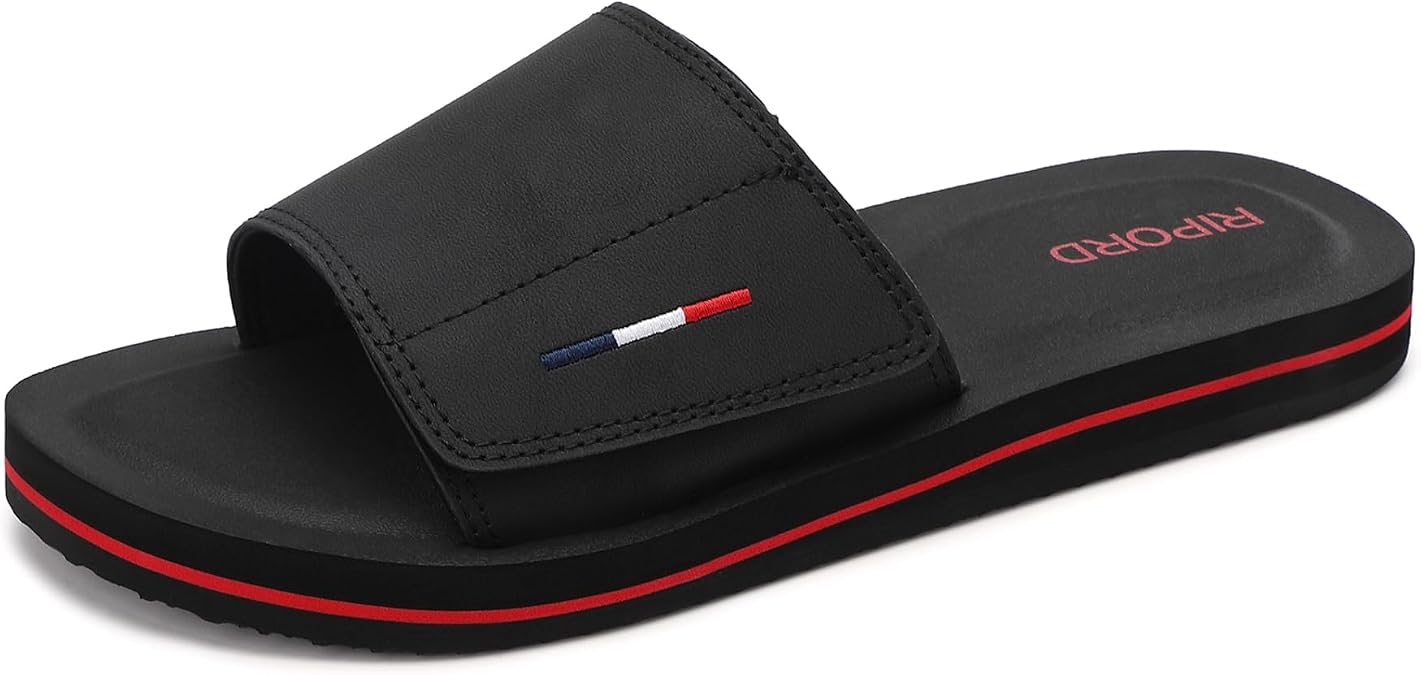 Mens Adjustable Slides Sandals Slip On Sandals