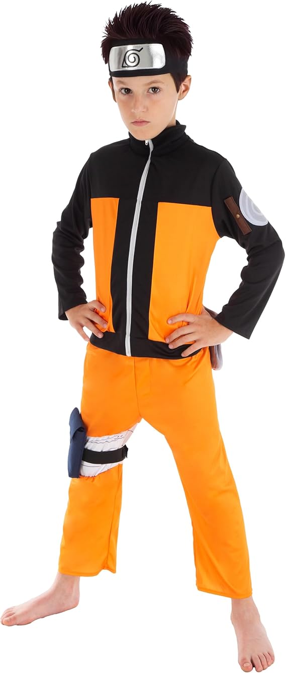 Chaks Adult Naruto Shippuden Costume – 5-Piece Anime Ninja Fancy Dress Outfit | Includes Jacket, Trousers, Headband, Belt Bag & Pouch – Halloween & Cosplay