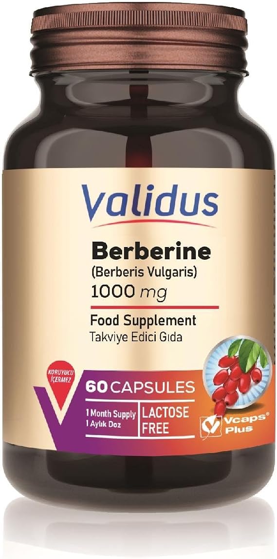 Validus Berberin (Berberis Vulgaris) 1000 Mg 60 Capsules