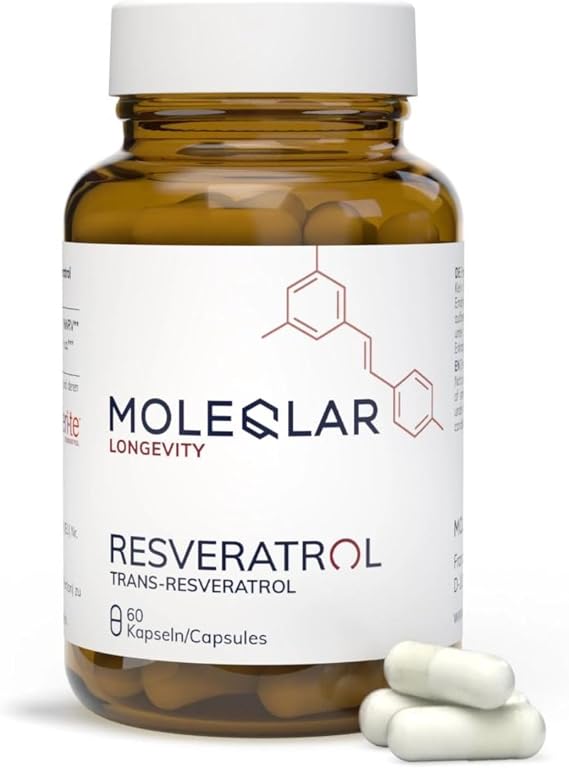 MoleQlar Trans Resveratrol 60 Capsules, 500 mg Per Serving, from Yeast