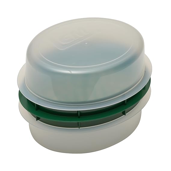 LEM Products Batter Bowl with Lid, Plastic, Translucent and Green