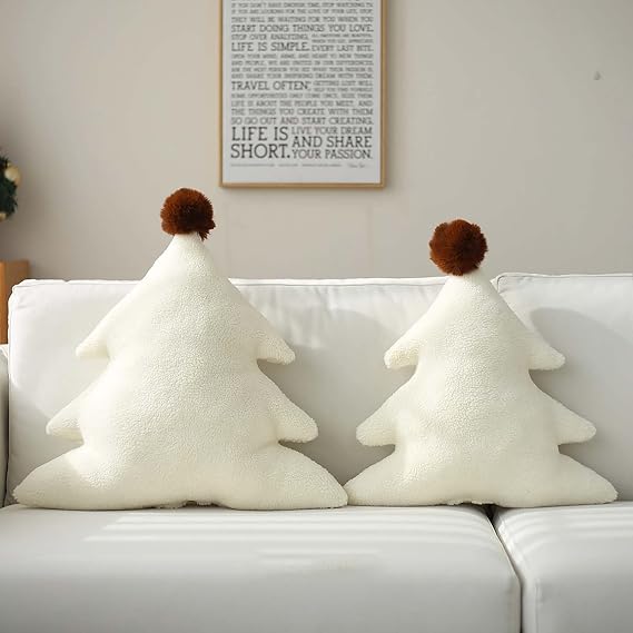 2 Pcs Tree Throw Pillow 3D Plant Shaped Cushion Decorative Pillows Tree Shaped Pillow Cute Soft Tree Throw Pillow for Home Sofa Cushion Decorations Festive