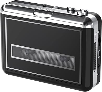 Portable Cassette Player & Convert Tape to Digital MP3 Digital, Retro Tape Recorder Walkmaner with Auto-Reverse,2 AA Batteries/USB Powered(Black)