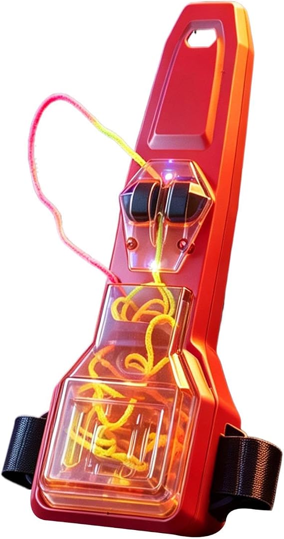 Electric String Launcher - High Speed Propeller Toy, String Rope Shooter, Auto Rotating Loop Technology, Motorized Handheld Flying Filament, Interactive Handheld Device for Backyard Physical Play