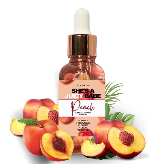 Peach Yoni Oil for Women Feminine Intimate Oil for pH Balance, Ingrown Hairs & Moisturizing Sweet Scented Natural for Daily Feminine Care Scented NOT Flavored