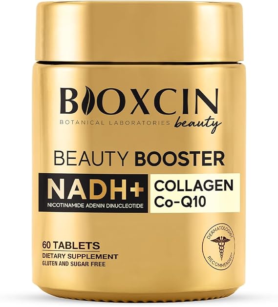 Bioxcin Beauty Booster – NADH, Tip I-III Kolajen, C Vitamini, Hyalüronik Asit, Biotin, Koenzim Q10 ve Çinko İçerikli Gıda Takviyesi – 60 Tablet