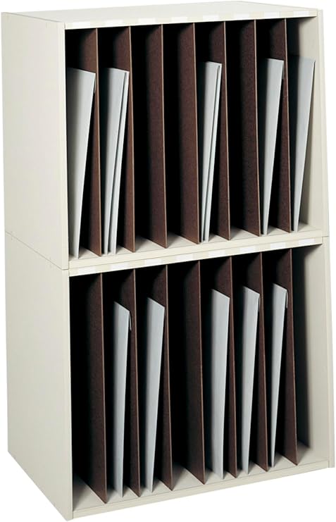 Safco Products 3030 Art Storage Rack, 8 Vertical Compartments, White