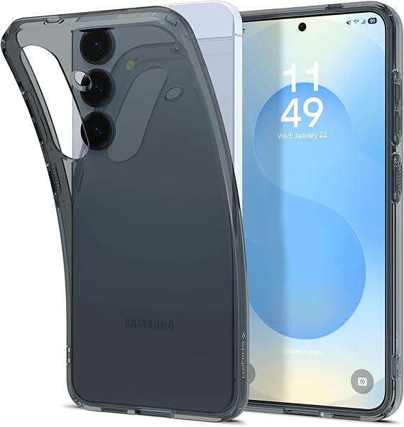 Spigen Galaxy S25 Plus ile Uyumlu Kılıf Liquid Crystal Sararmaya Dayanıklı ince Gri Şeffaf Kapak - ACS08975 (Spigen TR Garantili)