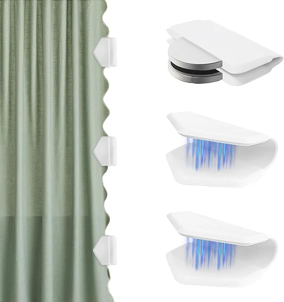 Shower Curtain Clips,3 Pack Self Adhesive Shower Magnets for Curtain Liner