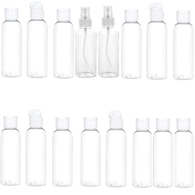 22 Pcs Travel Spray Bottle Set, 3.4oz100ml Plastic Refillable Hand Spritzer Bottles for Liquids