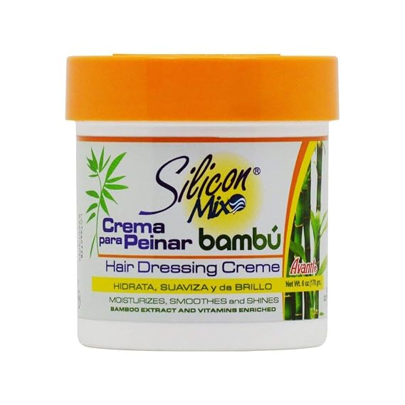Silicon Mix Bambu Hair Dressing Cream with Bamboo Extract for Stronger, Healthier Hair Moisturizing & Repair Treatment for Dry or Damaged Hair 6 oz