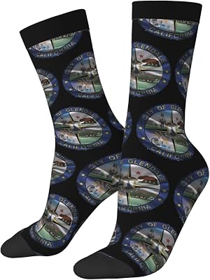 Seal Of Glendale, California Socks For Men Women Sport Casual Crew Athletic Running Socks