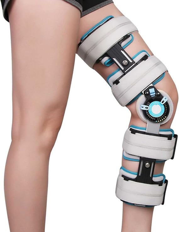Adjustable Knee Brace Support Adjustable Knee Brace for Men Women Hinged ROM Knee Brace Support Stabilizer Extremity Immobilization Bracket One-Click Lock Left Right Leg