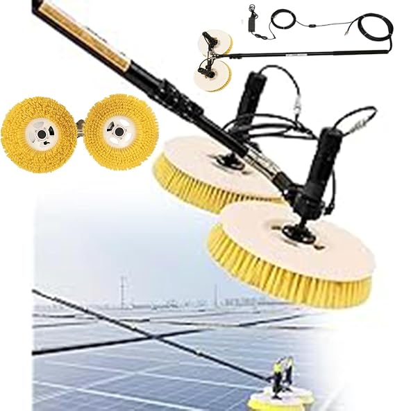 Electric Solar Photovoltaic Panel Cleaning(Double Head),Solar Cleaning Brush,Cleaning Width 65cm,telescopic solar panel cleaning brushes rod,Large Cleaning Range,5.5m