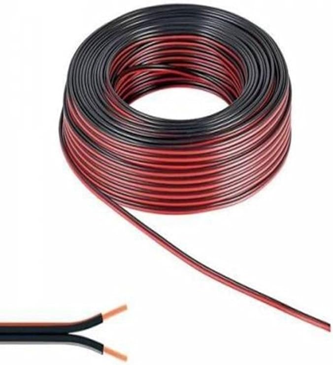 KG GROUP Kablo 2 X 0,75 Mm Bitişik Yassı Kordon Hoparlör Kablosu Siyah 10metre,Siyah