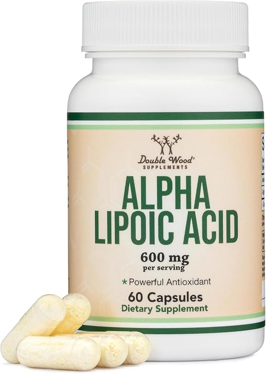 Alpha Lipoic Acid 600mg, Metabolism, Nerve + Energy Support, 60 Capsules | Nerve + Antioxidant Supplement, Cellular Energy Production, Healthy Glucose Metabolism Support, Non-GMO, 30-Day Supply