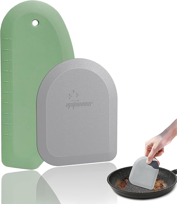 Bowl Scraper Dough Scraper Tool, 2PCS Silicone Bench Scraper for Kitchen