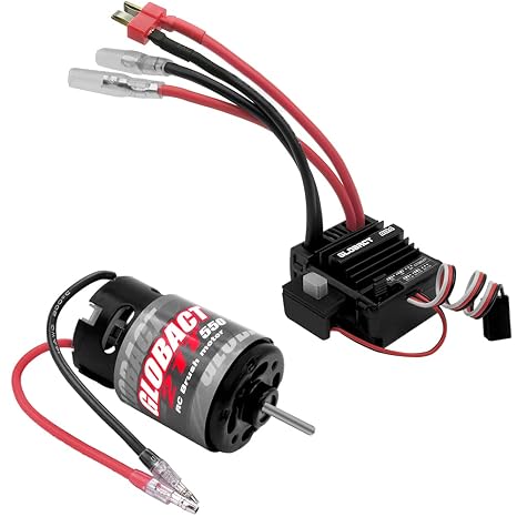 GLOBACT 21T 550 Brushed Motor and 80A ESC for 1/10 RC Crawler (T Plug) | BEC 5A 7.4V/6.4V