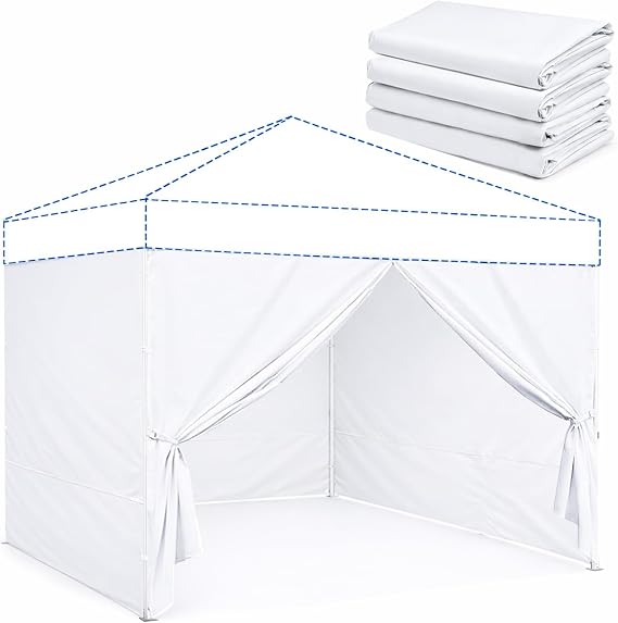 10 x 10 Canopy Sidewalls, 4 Pack Pop Up Canopy Walls, White