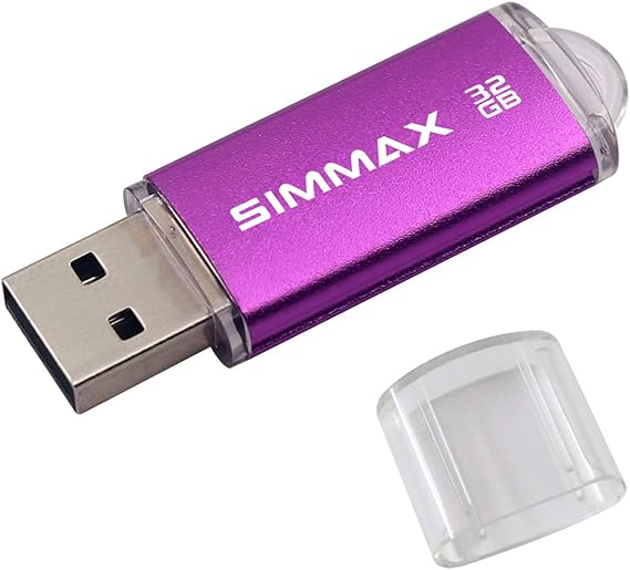SIMMAX Memory Stick 32GB USB 2.0 Flash Drives Thumb Drive Pen Drive (32GB Purple)