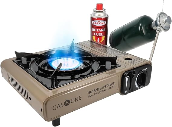 Gas One GS-3400P Propane or Butane Stove Dual Fuel Stove Portable Camping_Stove - Patented - with Carrying Case Great for Emergency Preparedness Kit, 8,000 BTU (Pack of 6)