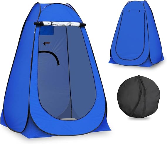 Camping Dressing Shower Tent, Sunlight Resistant Dressing Cabinet, Waterproof, Toilet Wc Cabinet, Carrying Bag, Easy Installation, Camping Nature Portable Shower Toilet Dressing Cabinet, Blue