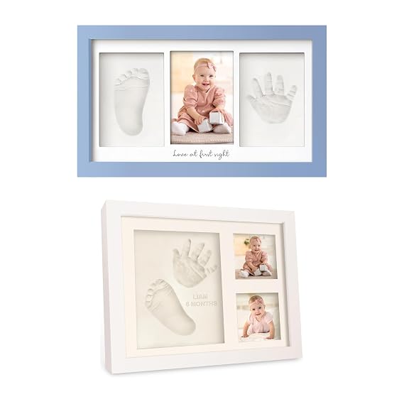 KeaBabies Baby Hand and Footprint Kit and Baby Keepsake Frame Kit with Hand and Footprints - Nursery Photo Frame for Newborn - Newborn Foot Printing Set, Cute Shower & New Mom Gifts