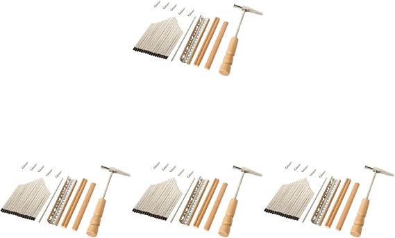 ibasenice 4 Sets 17 Kalimba Shrapnel Kalimba 21 Keys 17 Keys Replacement Kit Parts Diy Supplies Thumb Piano Diy Accessories Wood Manual