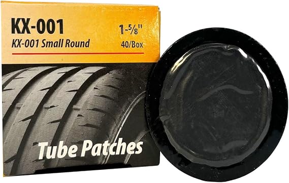 KEX KX-001 Inner Tube Patches, 40 Units of 1-5/8 Inch Round Vulcanizing Patches for Automotive, Truck and Farm Tire Inner Tube Repair.