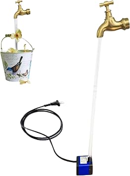 Flowing Spout Watering Can Fountain Faucet Floating Faucet Water Fountain Outdoor Water Spigot Decor, Floating Tap Fountains for DIY Garden Yard Pools Ponds Art Walls Fountains Invisible Faucet