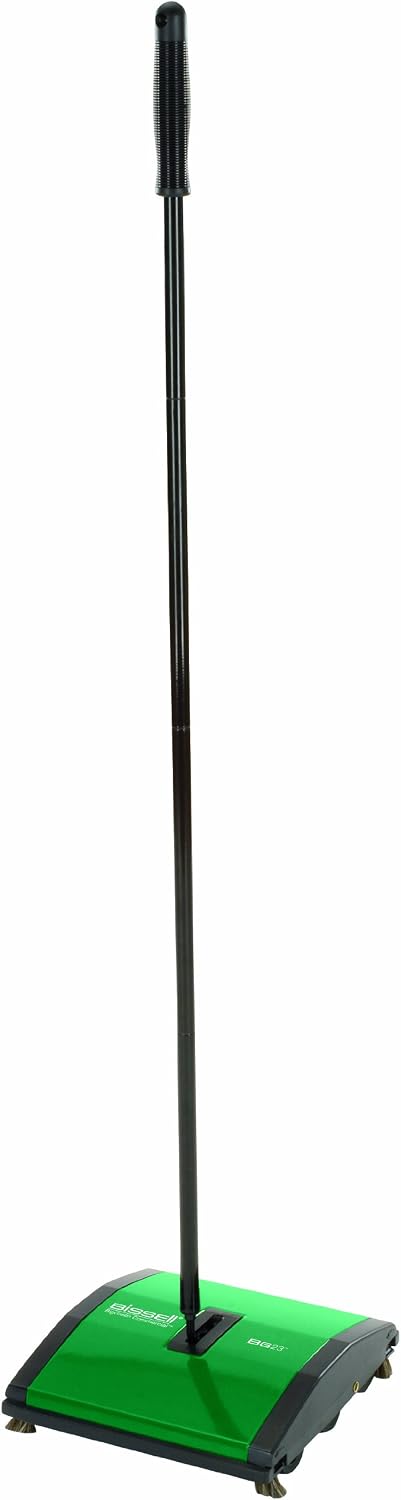 BISSELL BigGreen Commercial BG23 Sweeper with 2 Nylon Brush Rolls, 7-12" Cleaning Path, Green